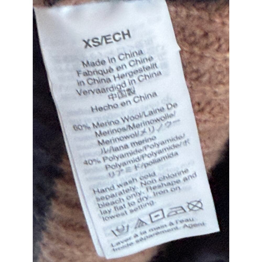 Madewell Striped Merino Wool Sweater XS Navy Blush Button Shoulder - Picture 4 of 6